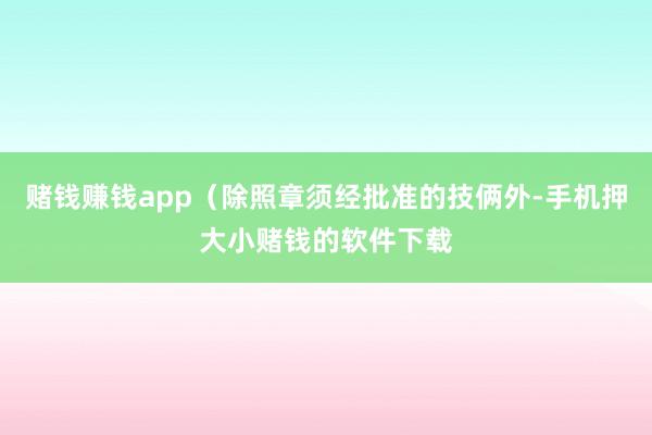 赌钱赚钱app（除照章须经批准的技俩外-手机押大小赌钱的软件下载