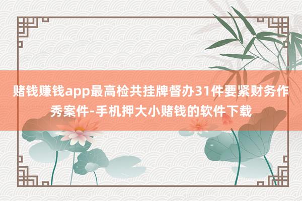 赌钱赚钱app最高检共挂牌督办31件要紧财务作秀案件-手机押大小赌钱的软件下载