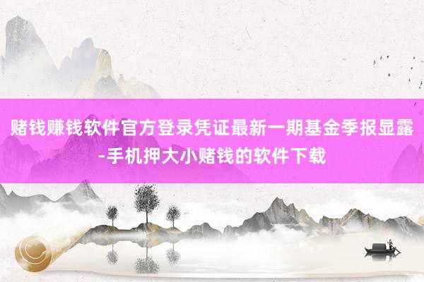 赌钱赚钱软件官方登录凭证最新一期基金季报显露-手机押大小赌钱的软件下载