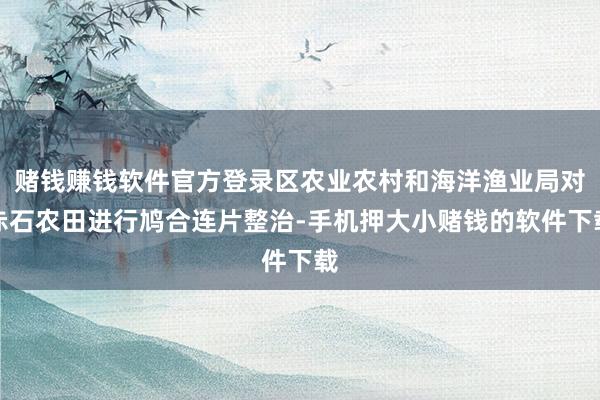赌钱赚钱软件官方登录区农业农村和海洋渔业局对赤石农田进行鸠合连片整治-手机押大小赌钱的软件下载