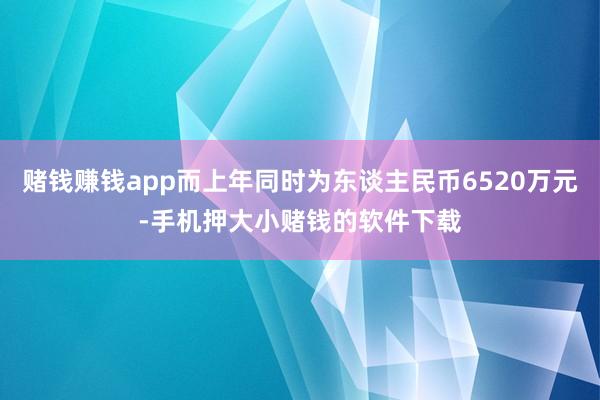 赌钱赚钱app而上年同时为东谈主民币6520万元-手机押大小赌钱的软件下载