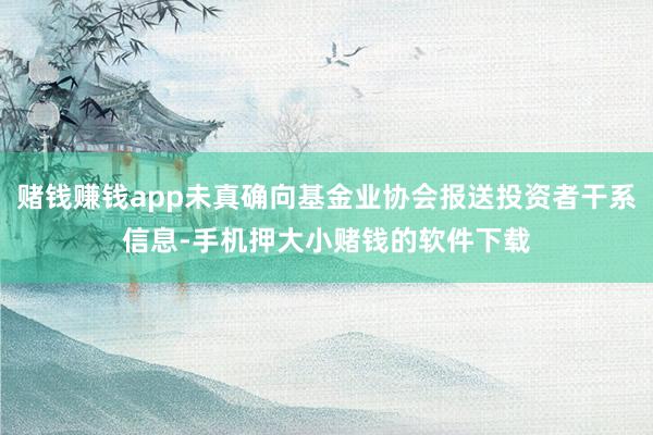 赌钱赚钱app未真确向基金业协会报送投资者干系信息-手机押大小赌钱的软件下载